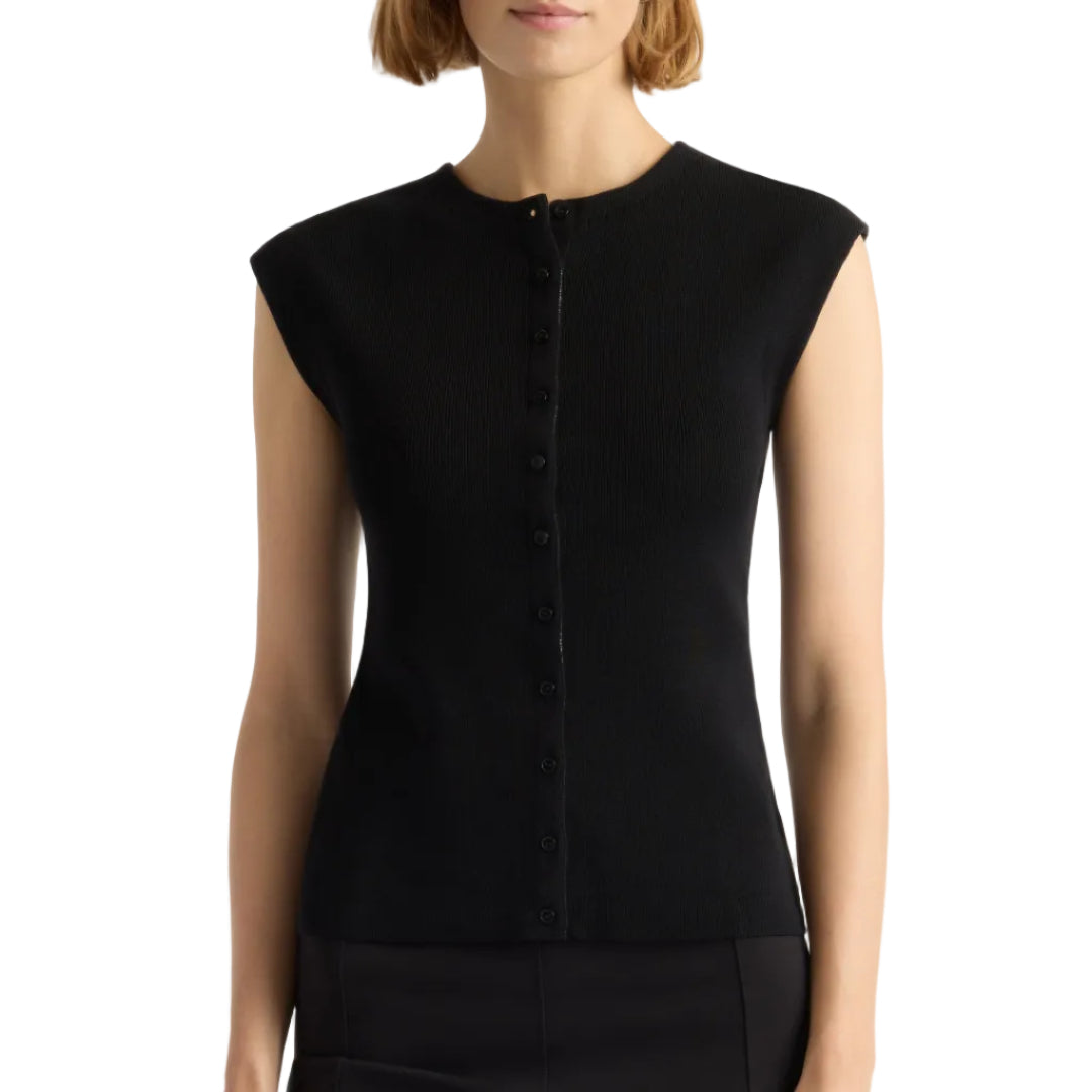 Solara Cotton Button Sweater Top
