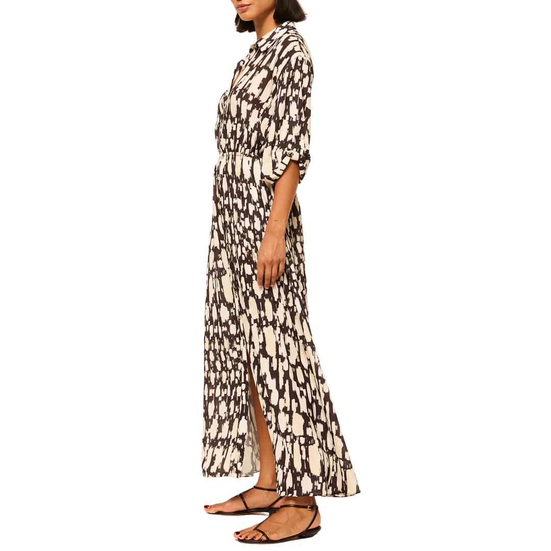 Lourdes Dress in Abstract Geo Crepe