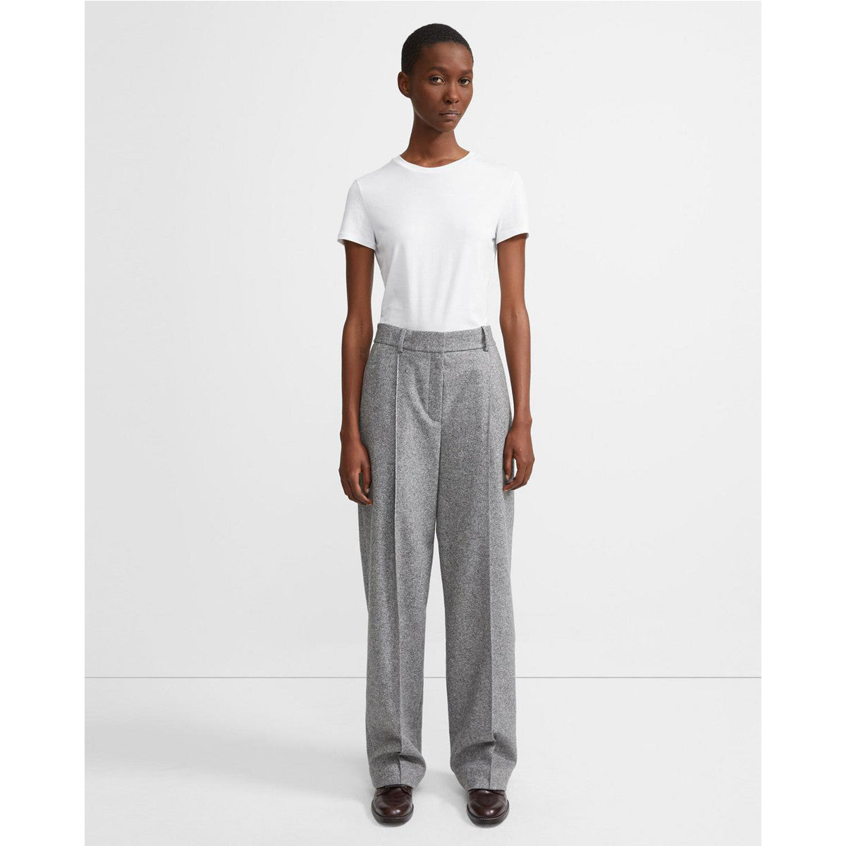 Speckled Wool Pleated Trouser
