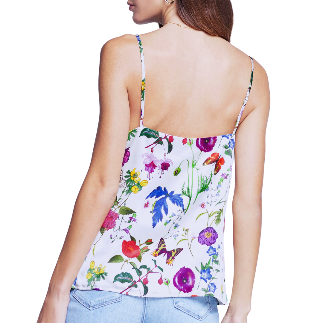 Jane Camisole Tank in Ivory Multi Large Botanical