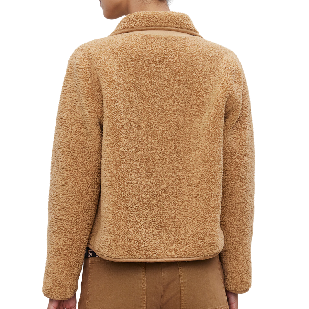 Reba Reversible Sherpa Jacket in Tan