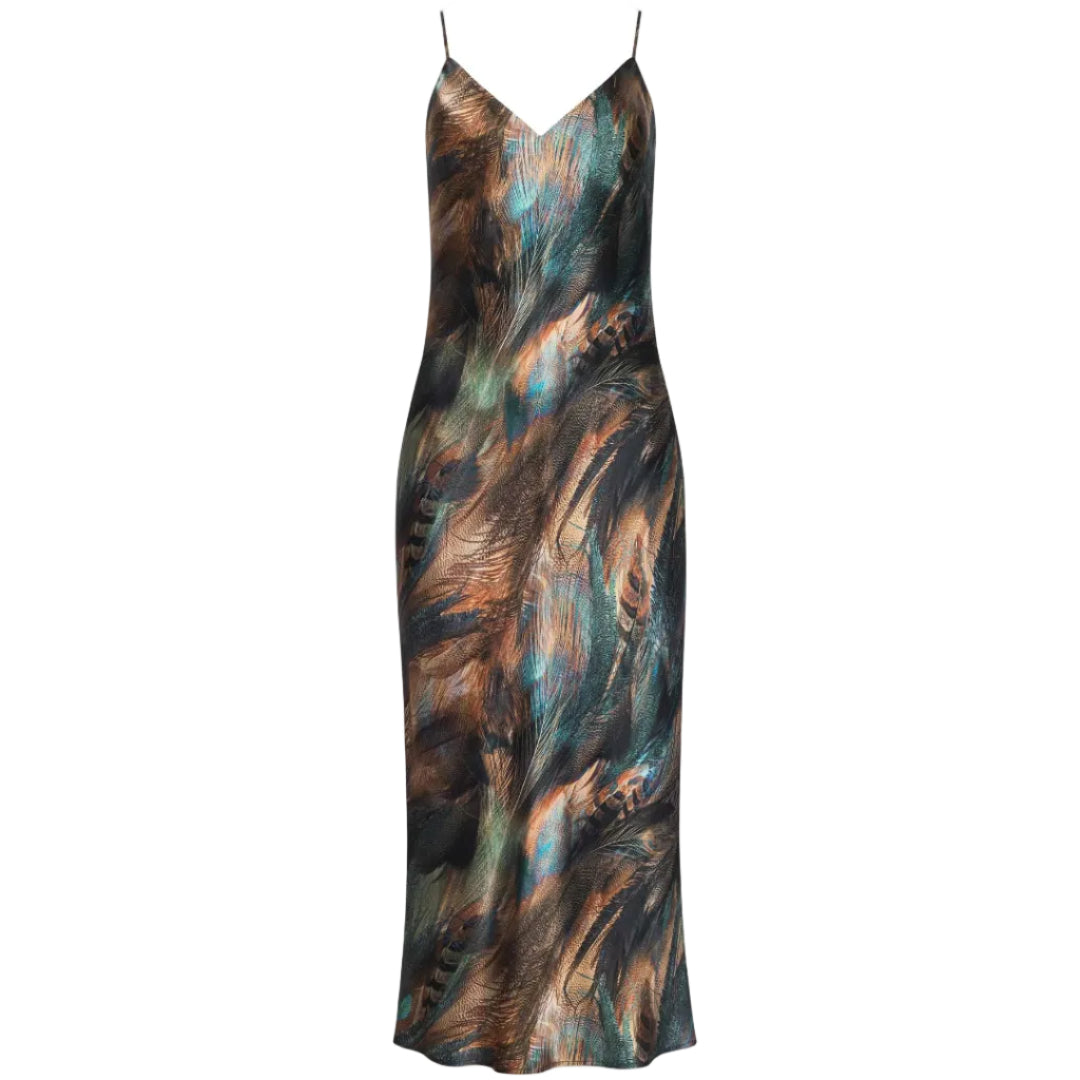 L'agence Seridie Dress in Teal Multi Mix Feather