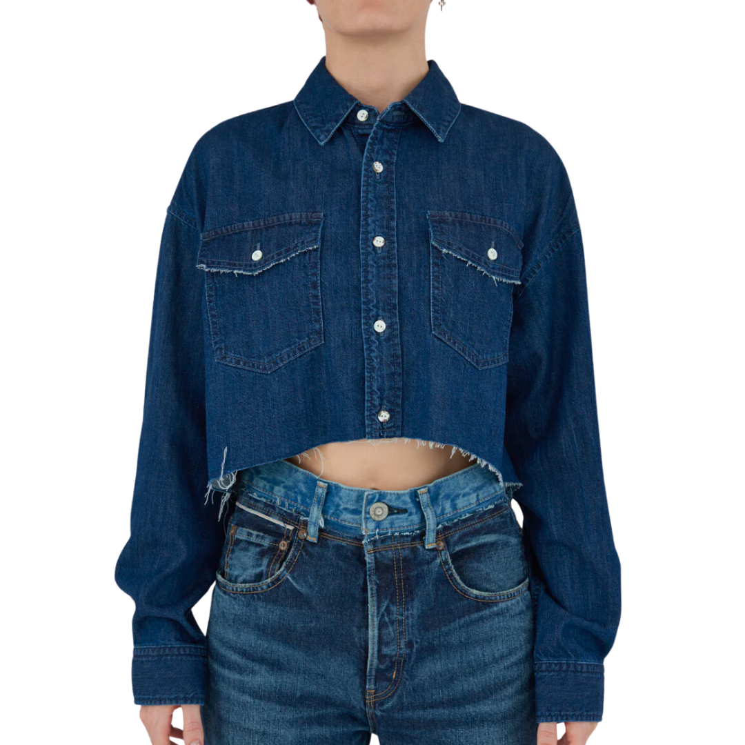 Artesia Cropped Shirt in Blue