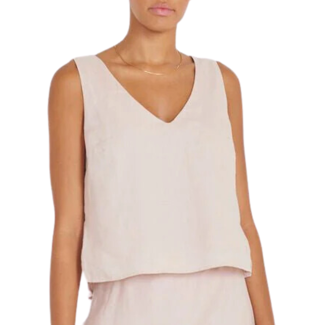 Julia Linen Tank in Peony