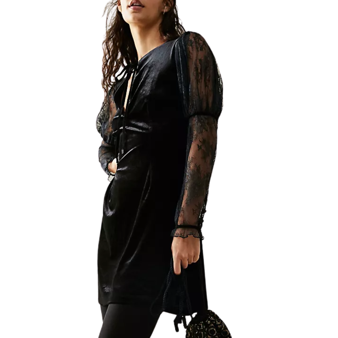 Midnight Hour Mini Dress in Black