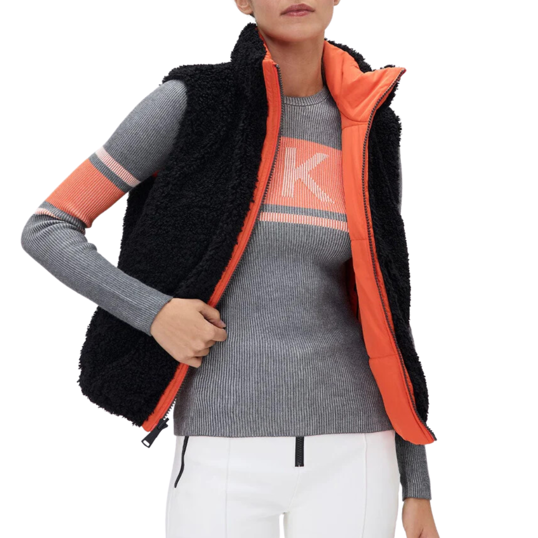 Sonja Reversible Short Vest in Tangerine
