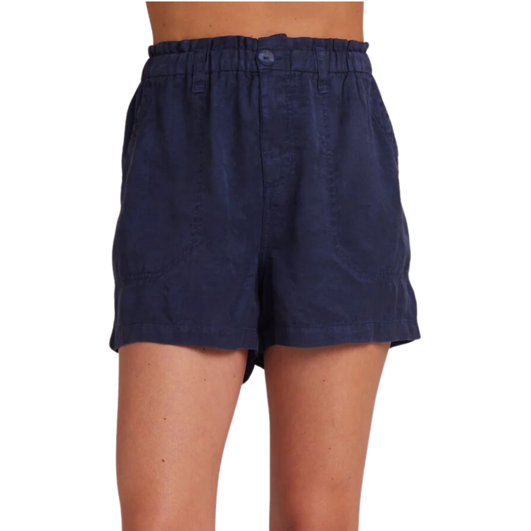 Callie Ruffle Shorts in Brazilian Navy
