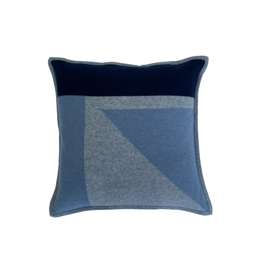 Kinross Cashmere Intarsia Pillow in Harbor Multi