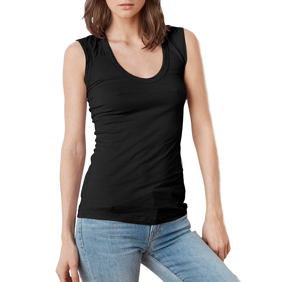 Estina Cotton Gauze Scoop Neck Tank 225189