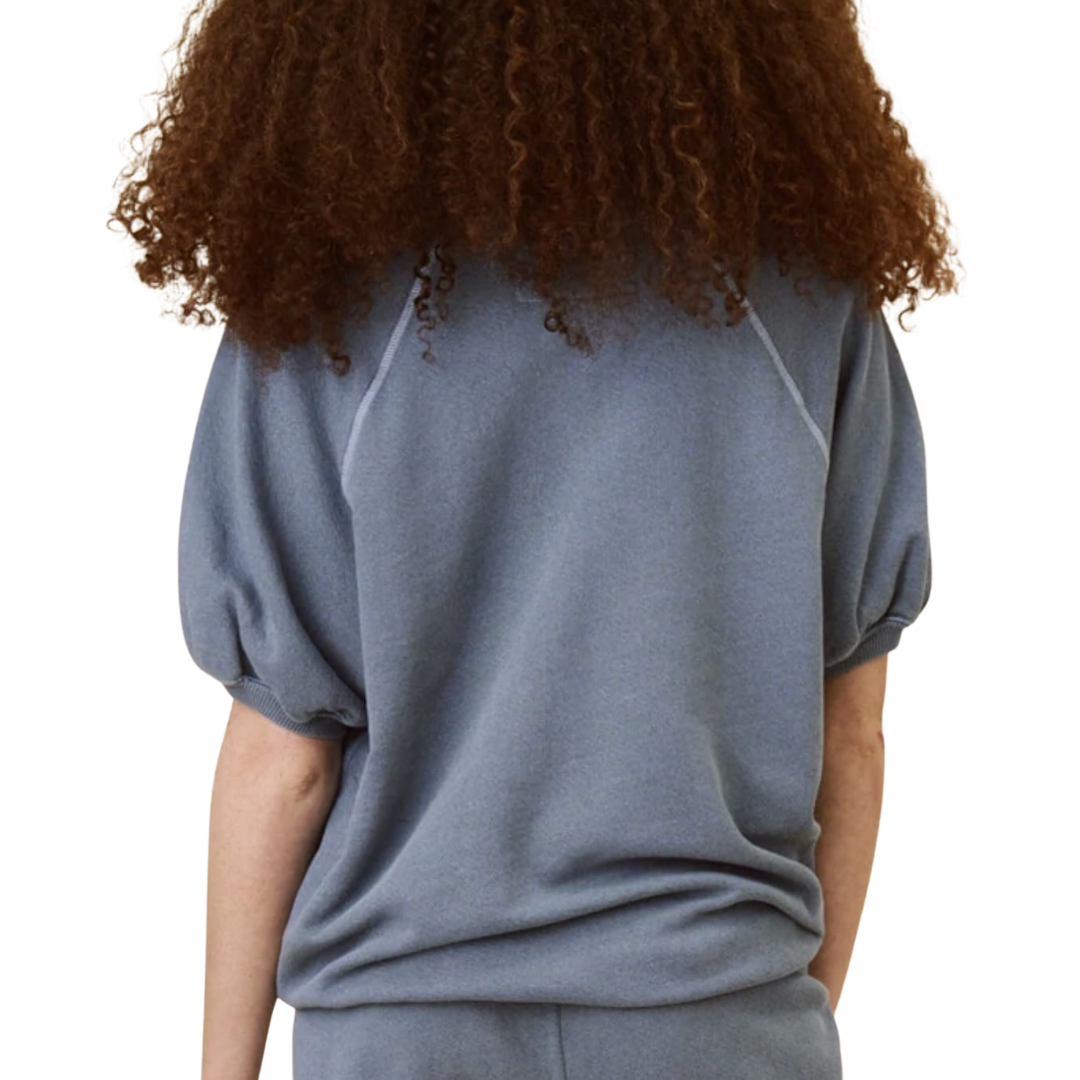 The Great Puff Sleeve Sweatshirt in Vintage Blue