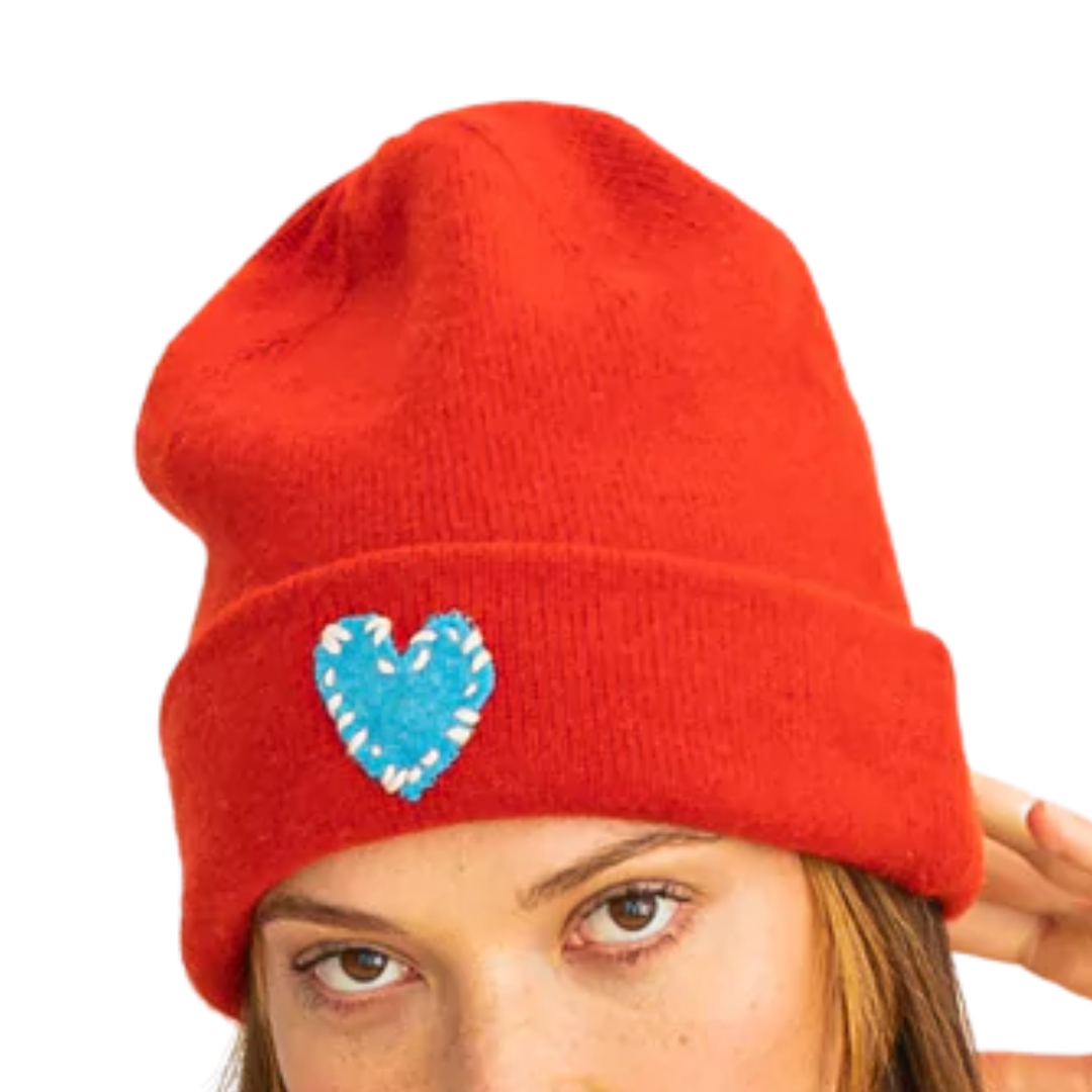 Love Beanie in Merry Red