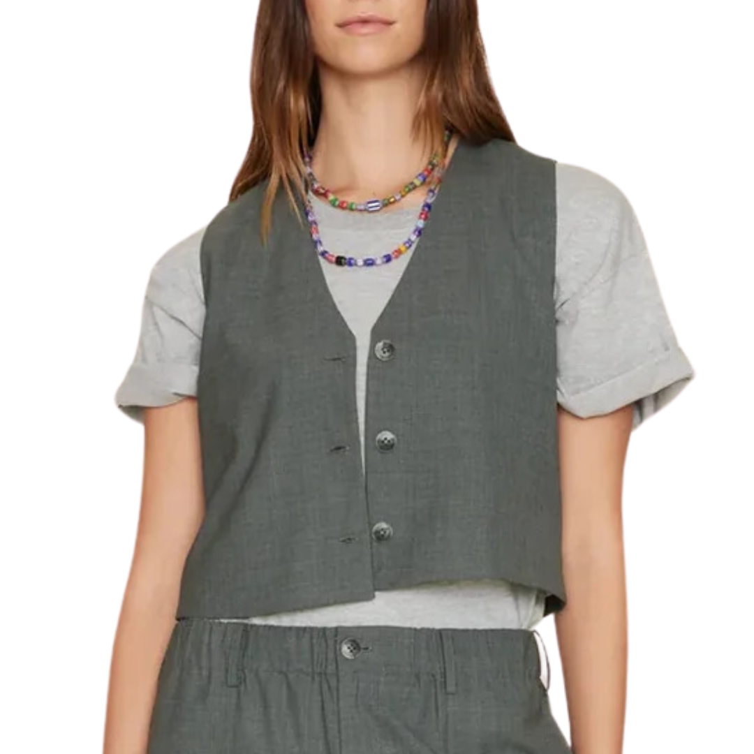 Vinny Vest in Charcoal Melange