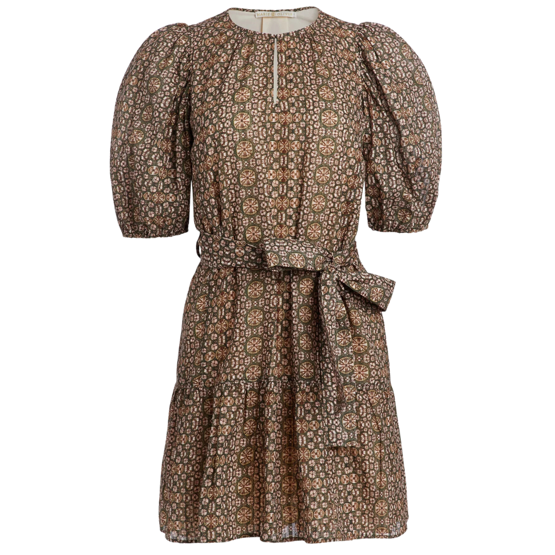 Shyloh Dress in Olive Shibori