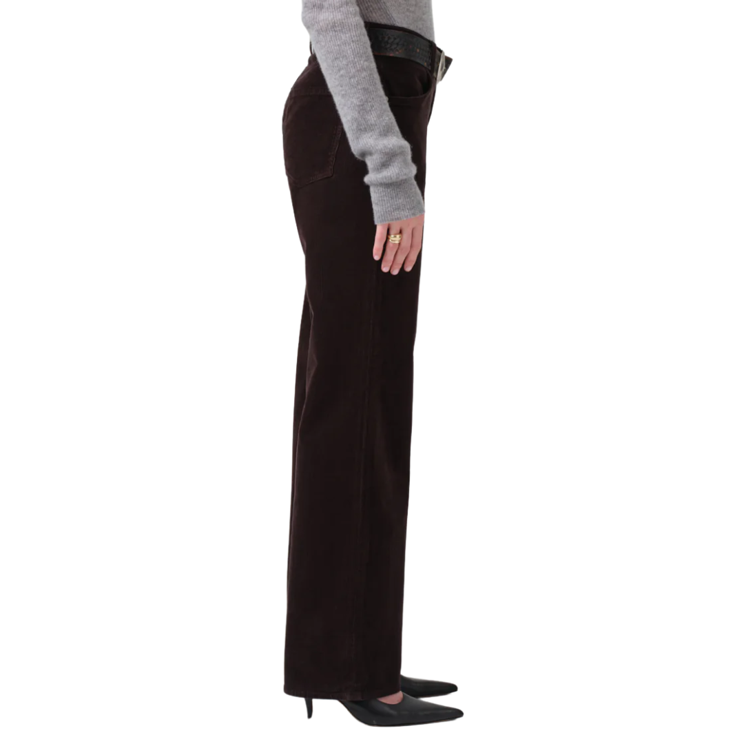 Annina High Rise Wide Leg 30" Corduroy in Clove
