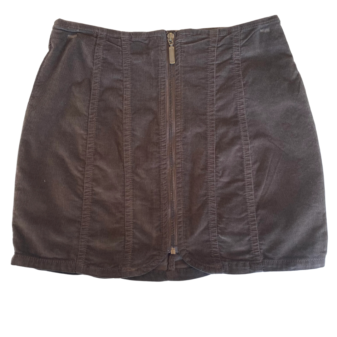 Layla Cord Mini Skirt in Espresso Bean