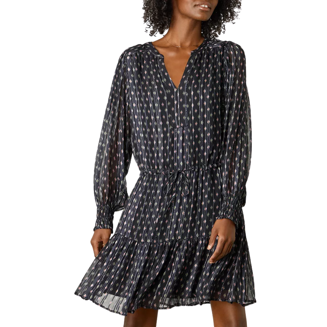 Anastasia Printed Boho Dress in Starlit Mu