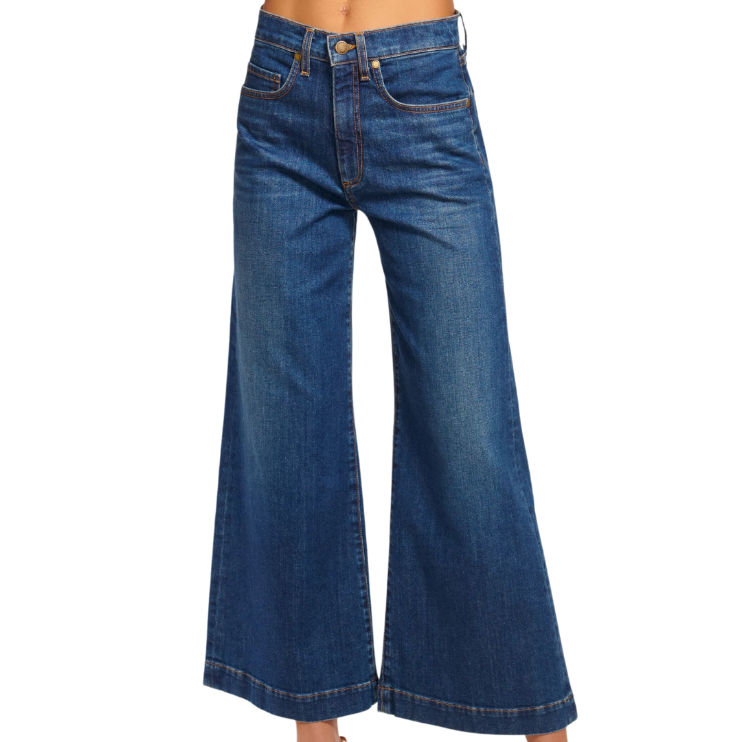 Wide Leg Cropped Tyra Jean in Medium Wash