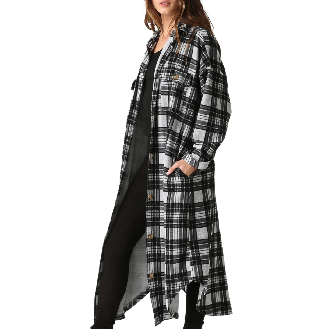 Hamlin Long Jacket in Heather Grey/Onyx