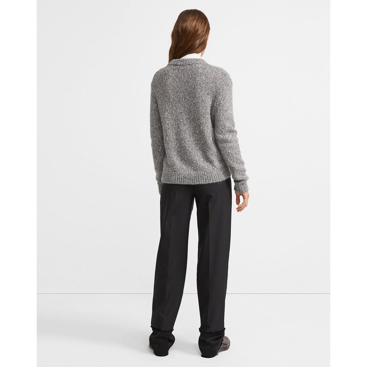 Tweed Alpaca Speckled Crewneck Sweater
