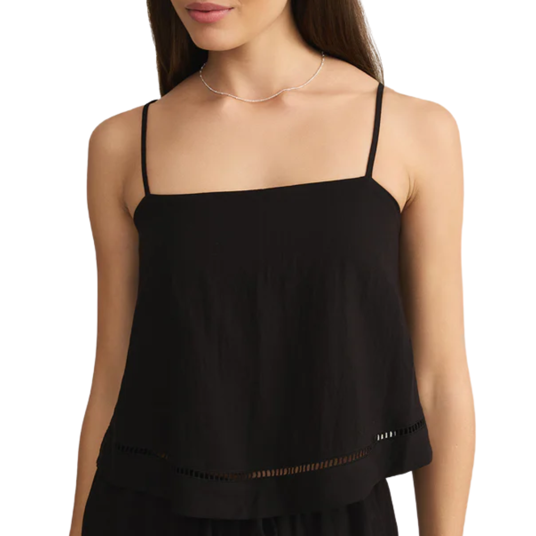 La Luz Textured Tank in Black