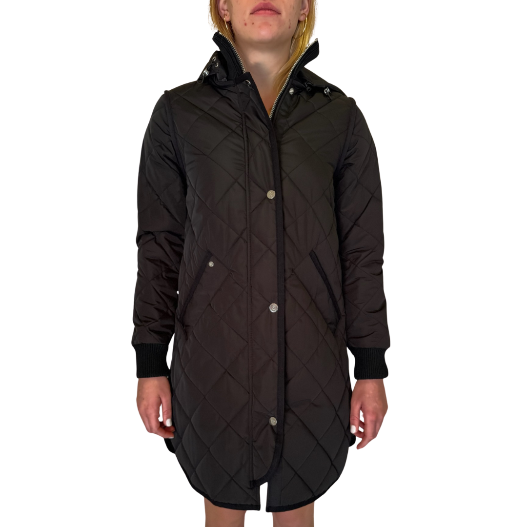 Libby Quilted Coat in Black