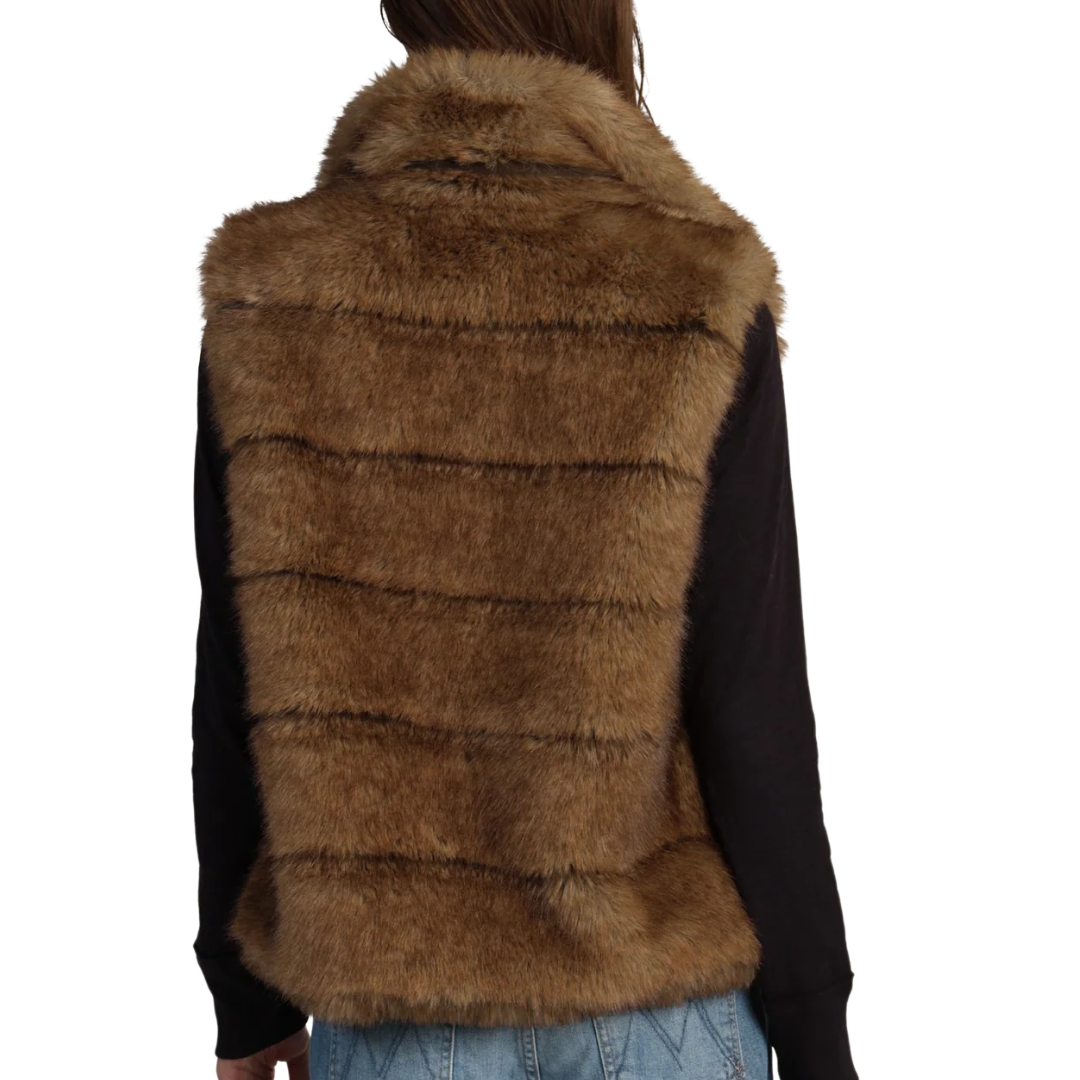 Luxe Fur Vest in Brown
