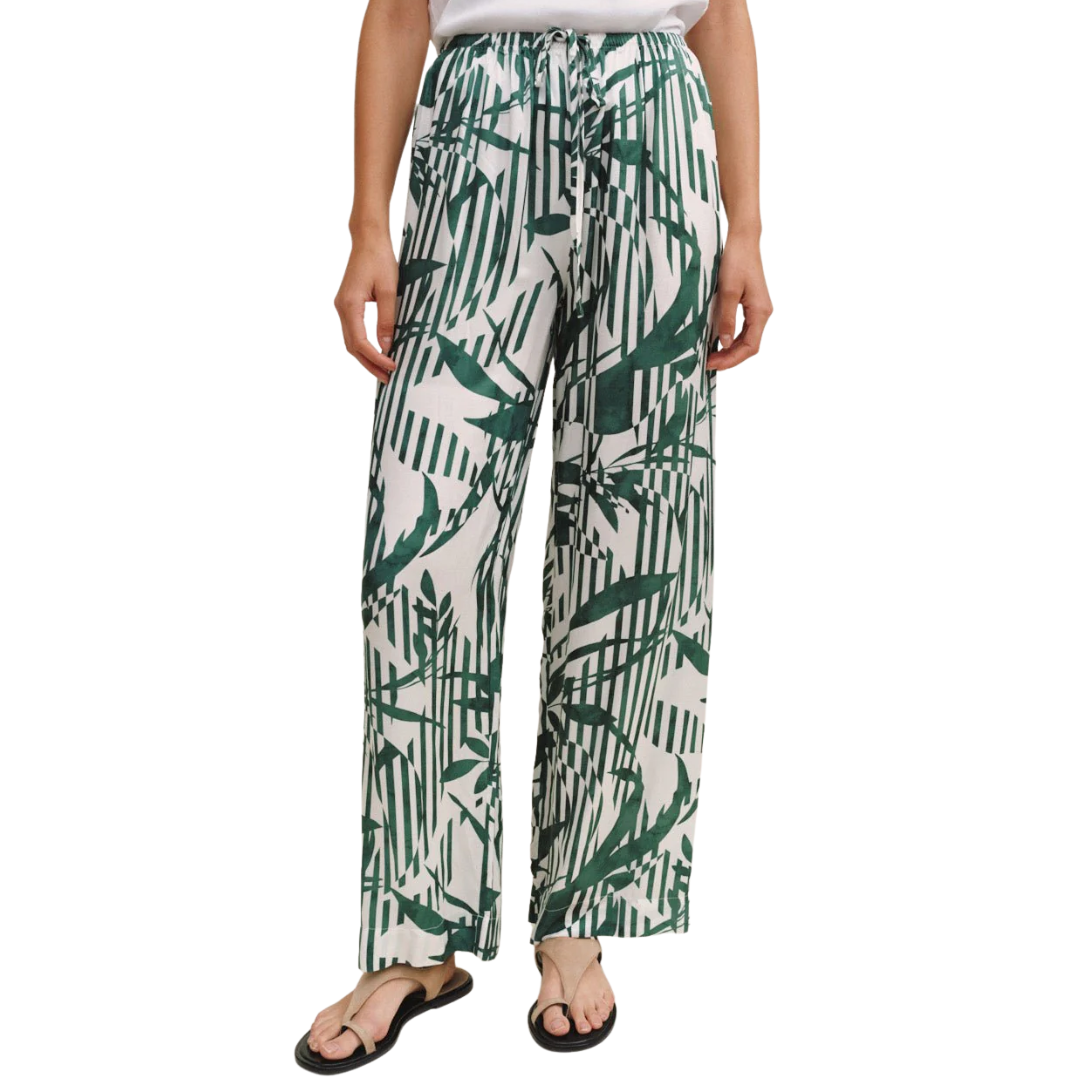 Wide Leg With Wide Hem in Palm Paradise Print