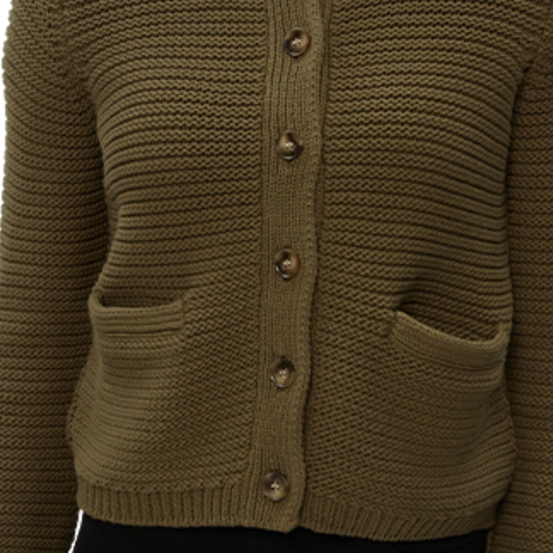 Kaden Crew Neck Cardi in Olive