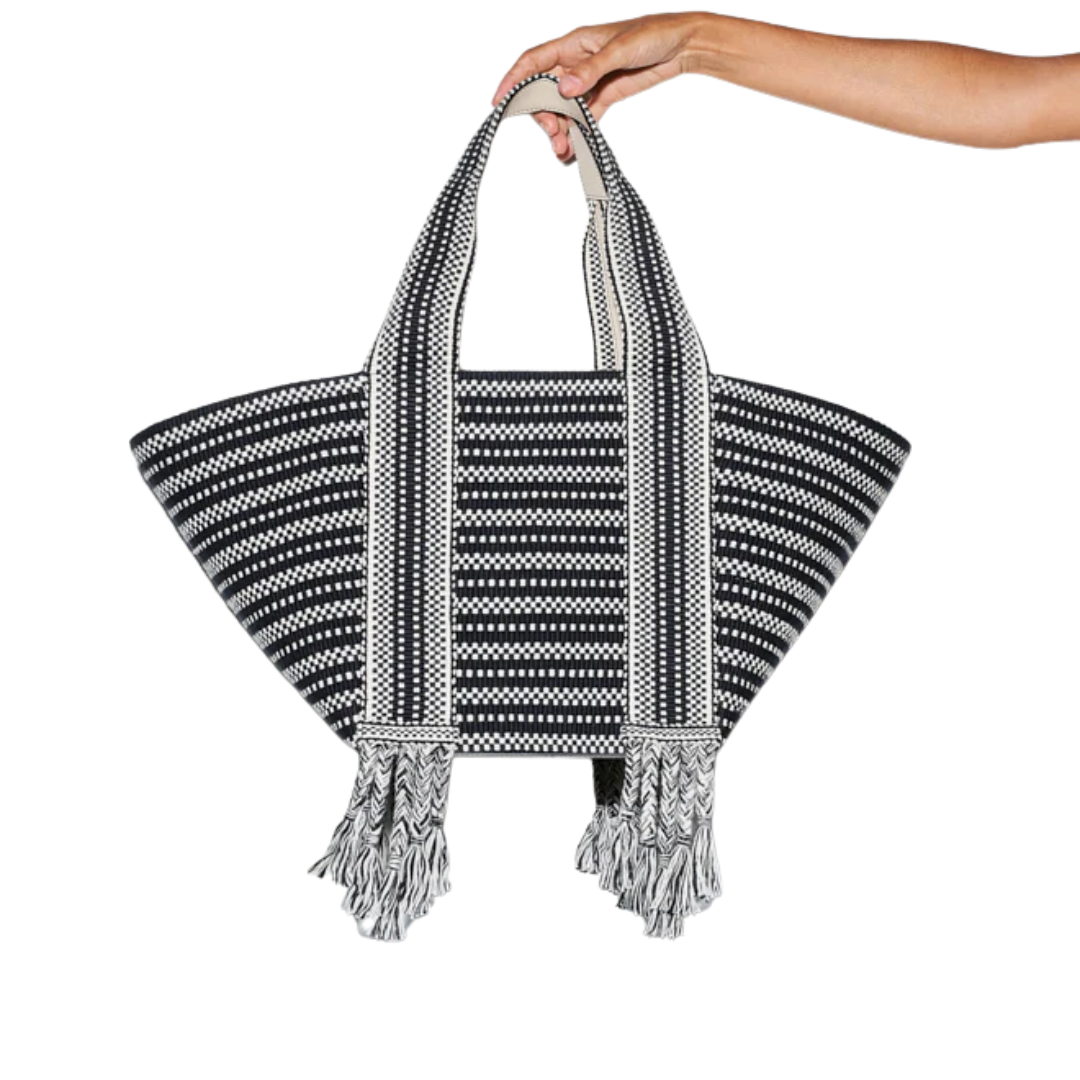 Chulo Large Tote Bag in Ivory-Black