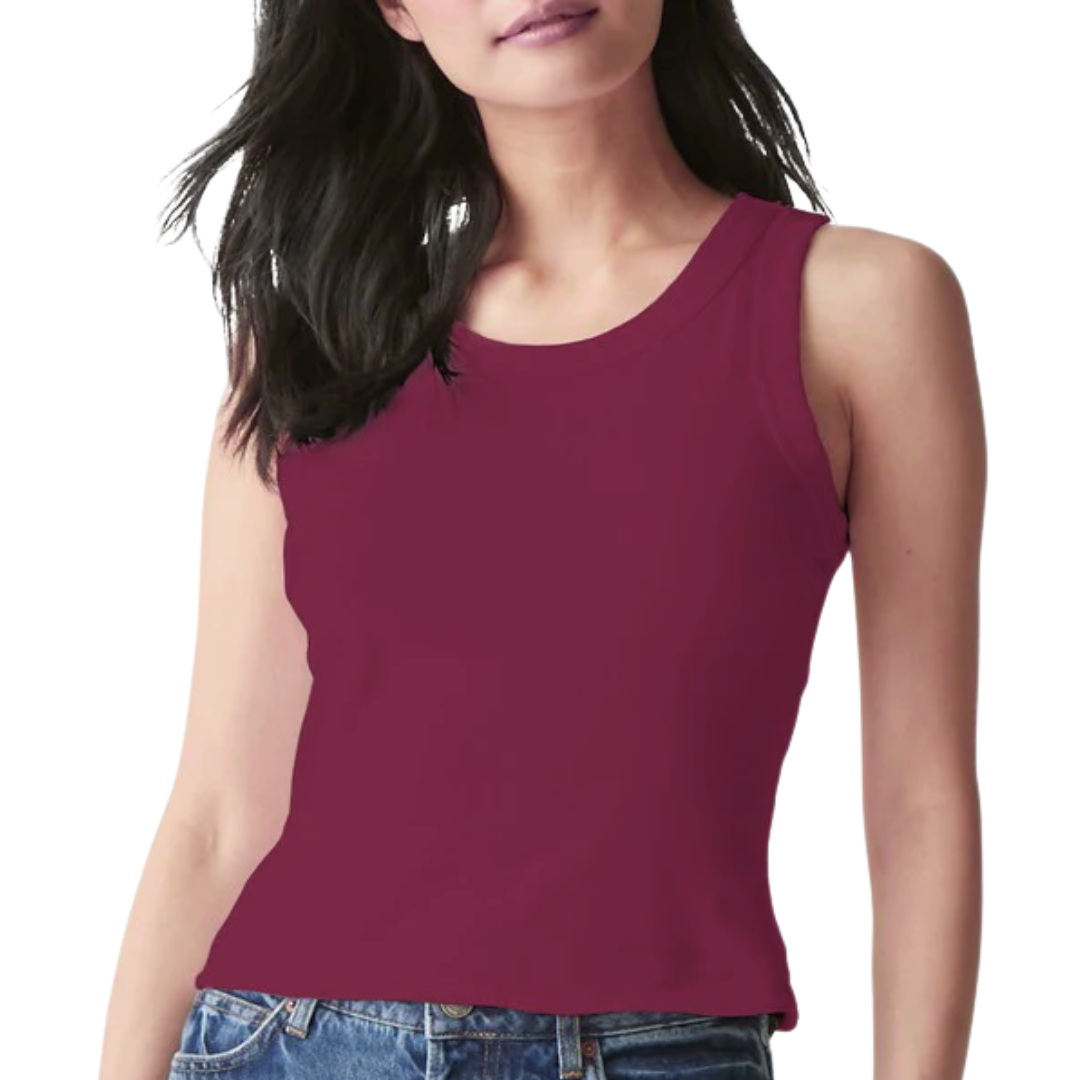 Mina Cropped Tank (One Size) in Plum