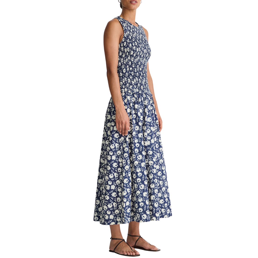 Siempre Tank Maxi in Navy Floral Stamp