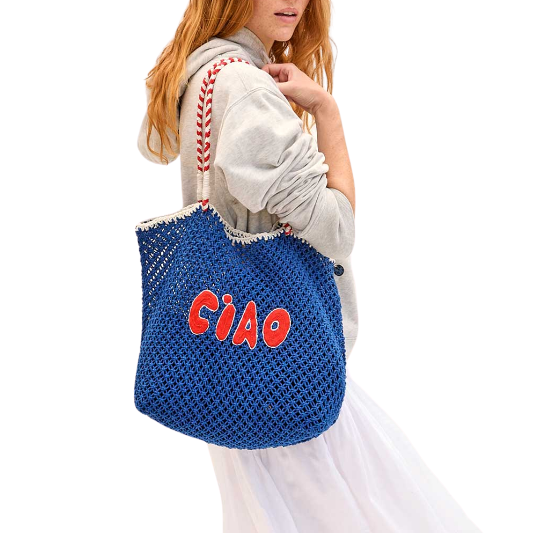 L'été Tote in Cobalt w/ Poppy Ciao