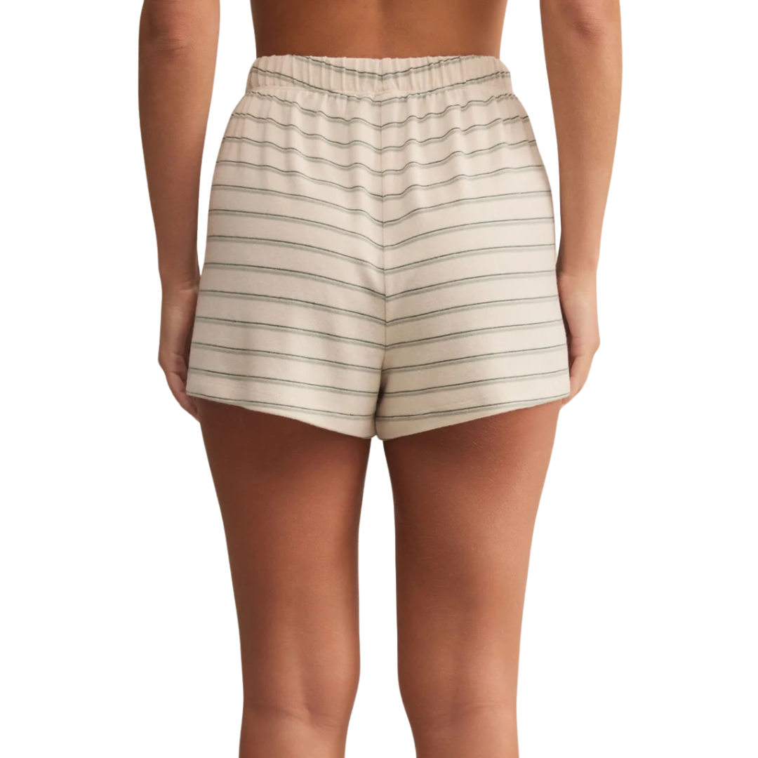 Evergreen Stripe Short in Hunter Green