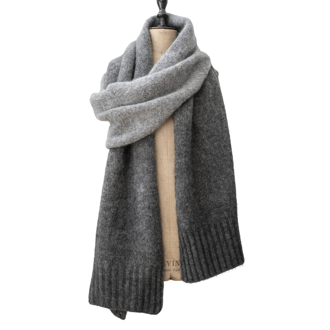Soft Shawl Scarf With Arm Hole in Graphite