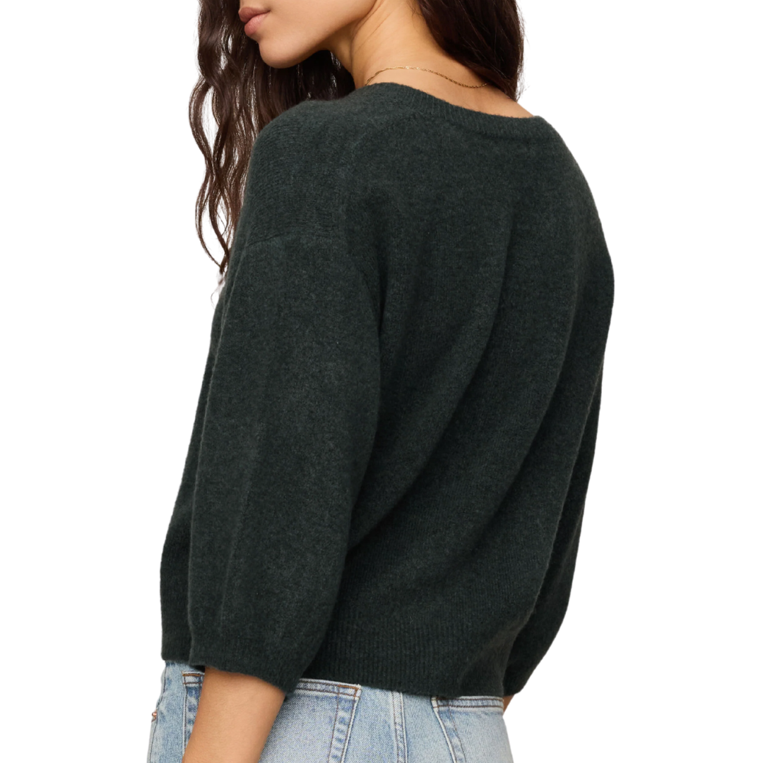 Valor Short Sleeve Cardigan in Emerald Cove