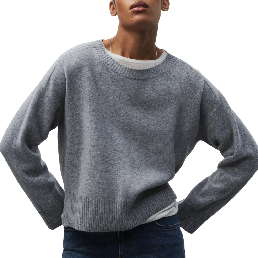 Wool Jumper in Light Grey Melange