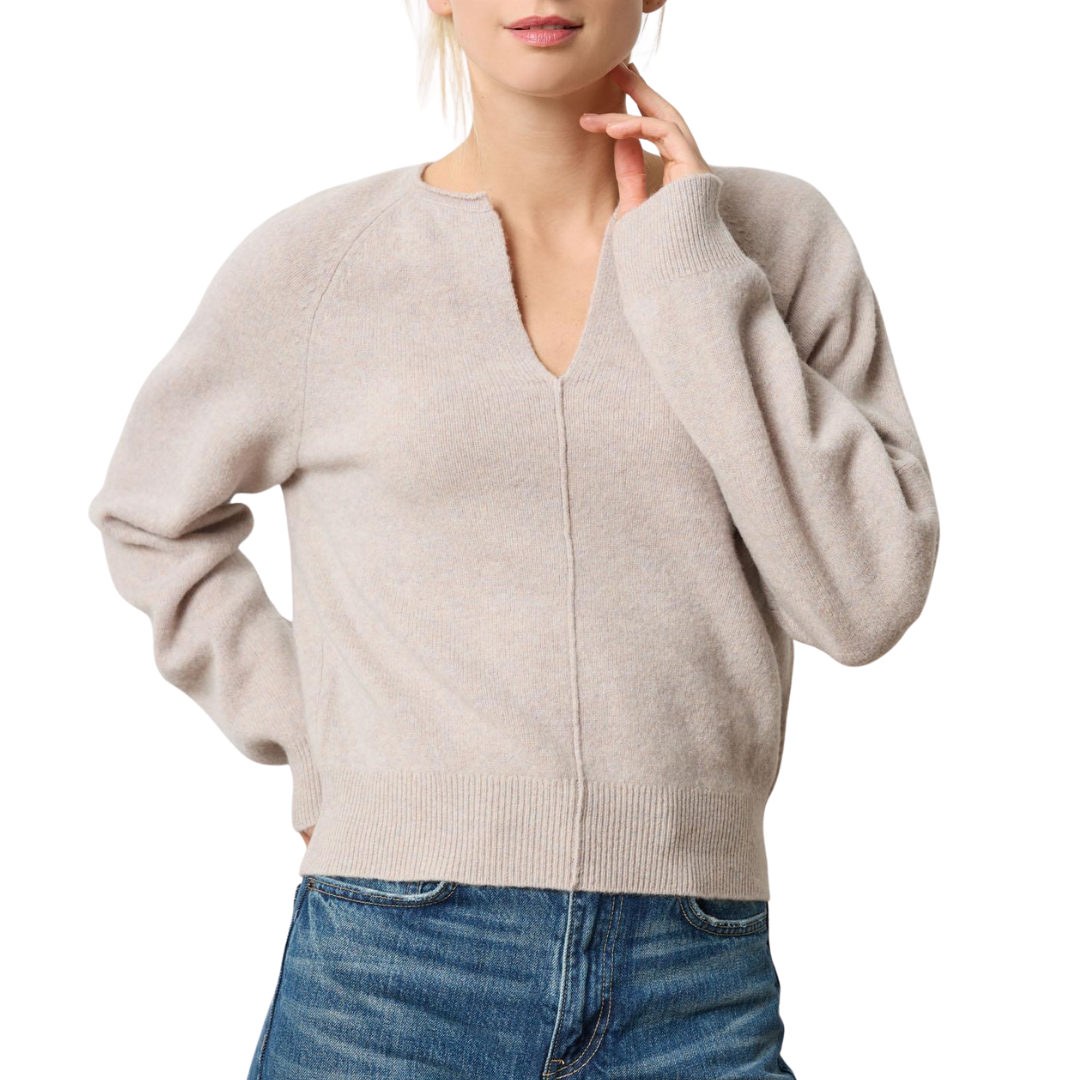 Split Neck Raglan Pullover in Quartz