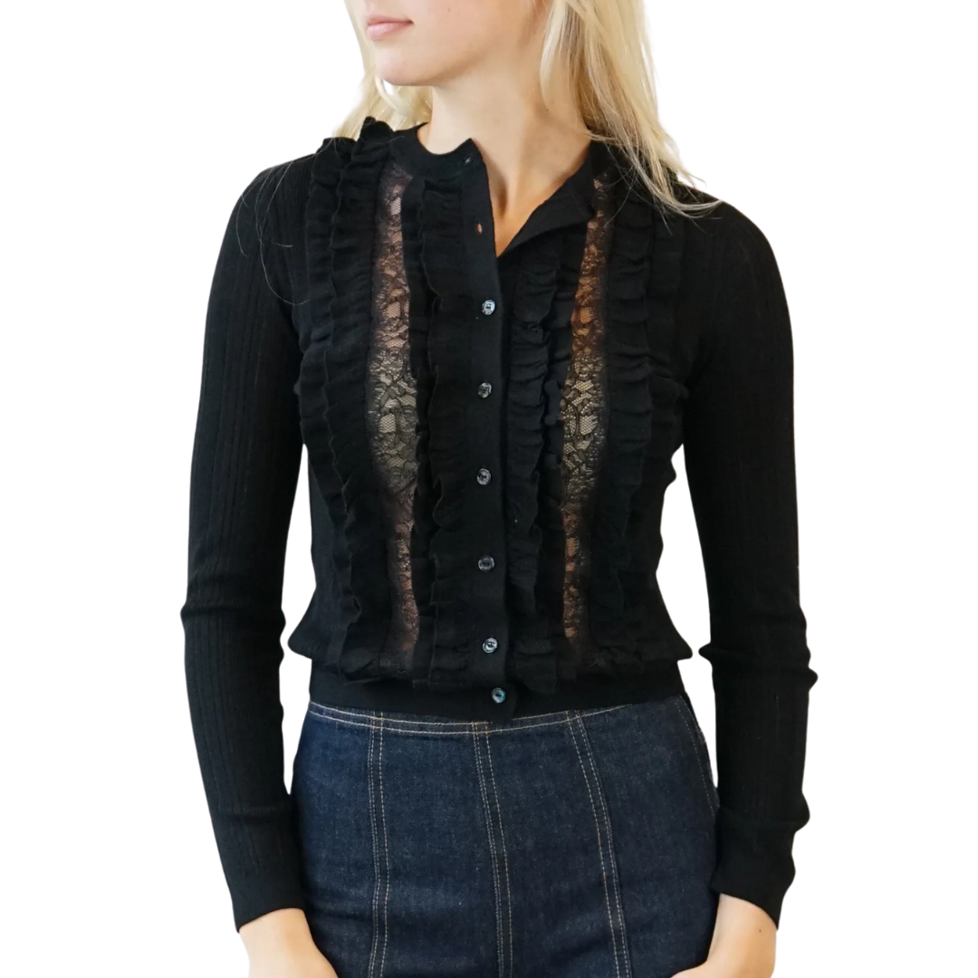Maryel Knit Cardigan in Black