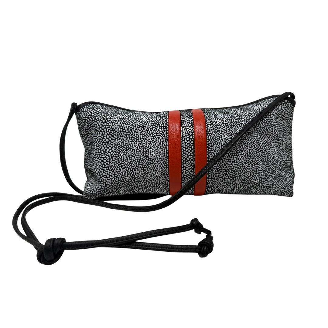 Snap Guapo Clutch Crazy Paving in Black White Red Stripe