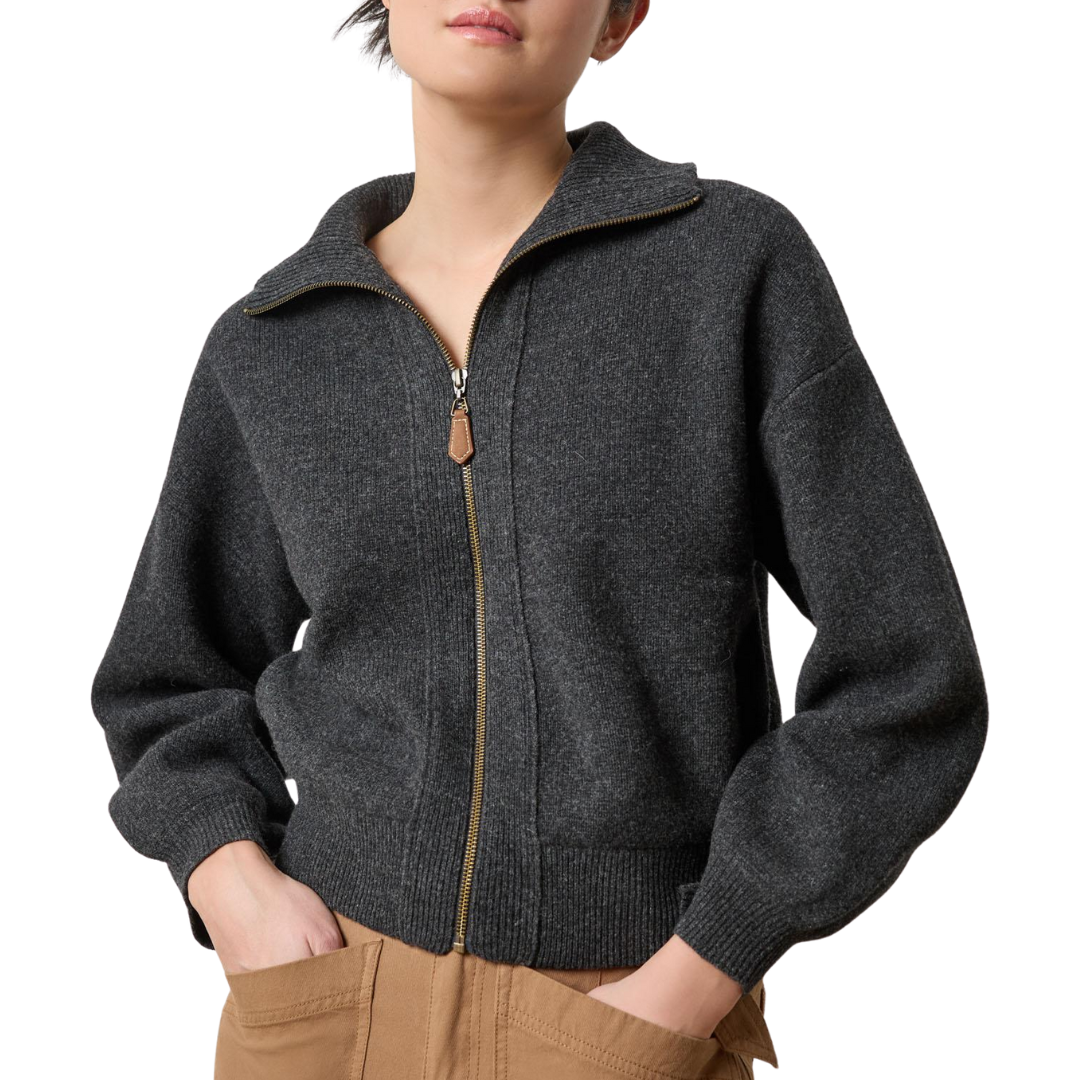 Zip Front Bomber in Graphite