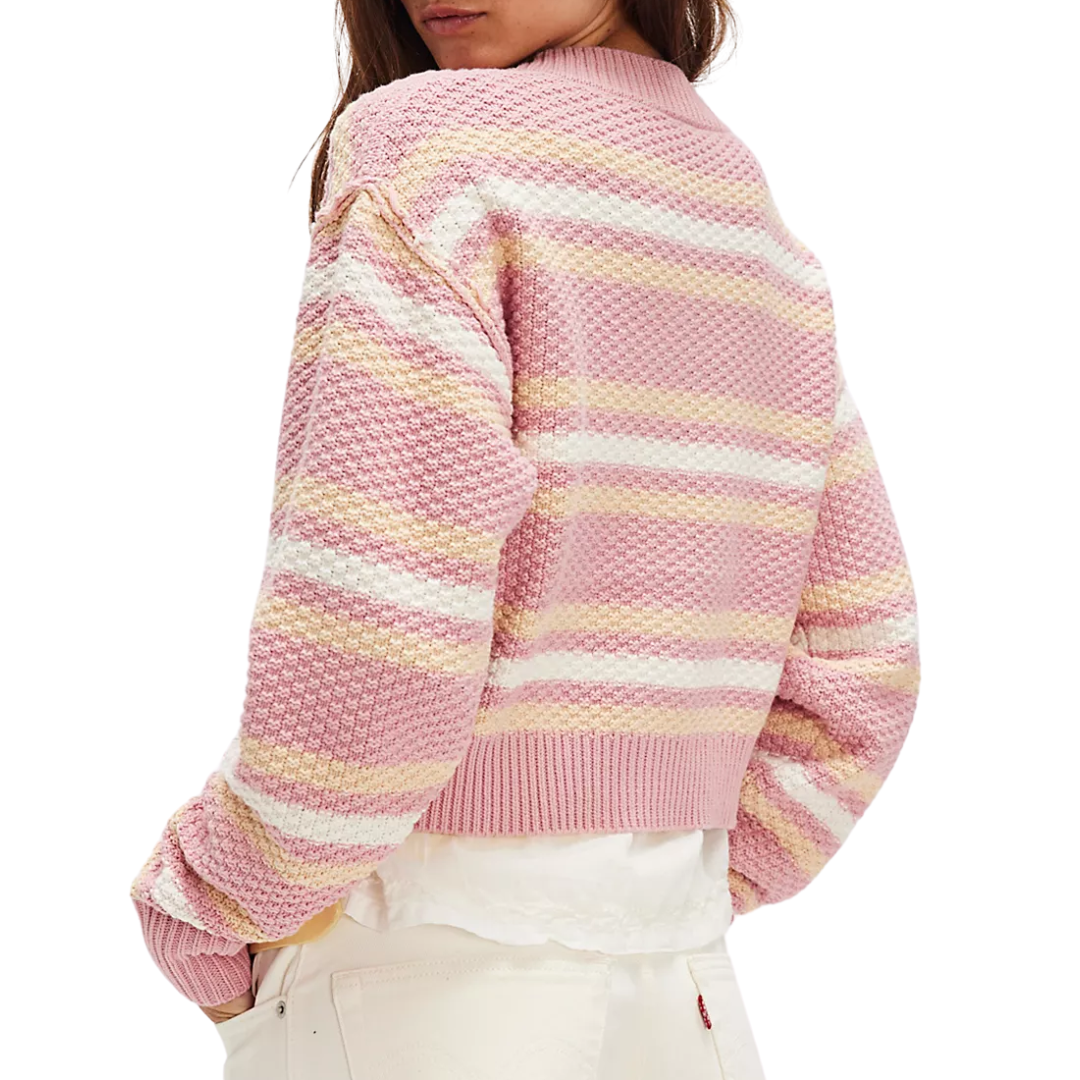 Lila Stripe Cardi in Ivory Combo