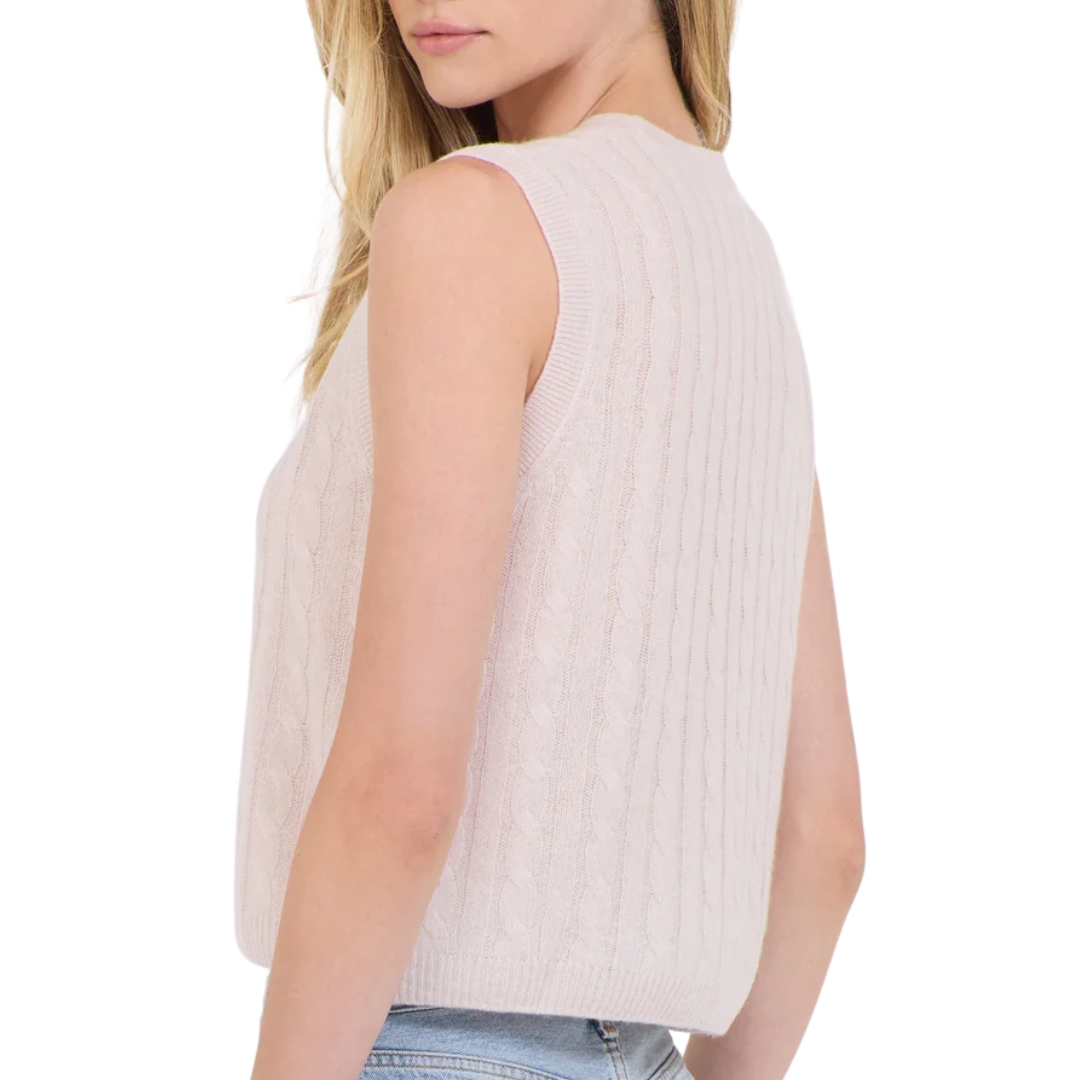Dorian Cashmere Cable Top in Shell