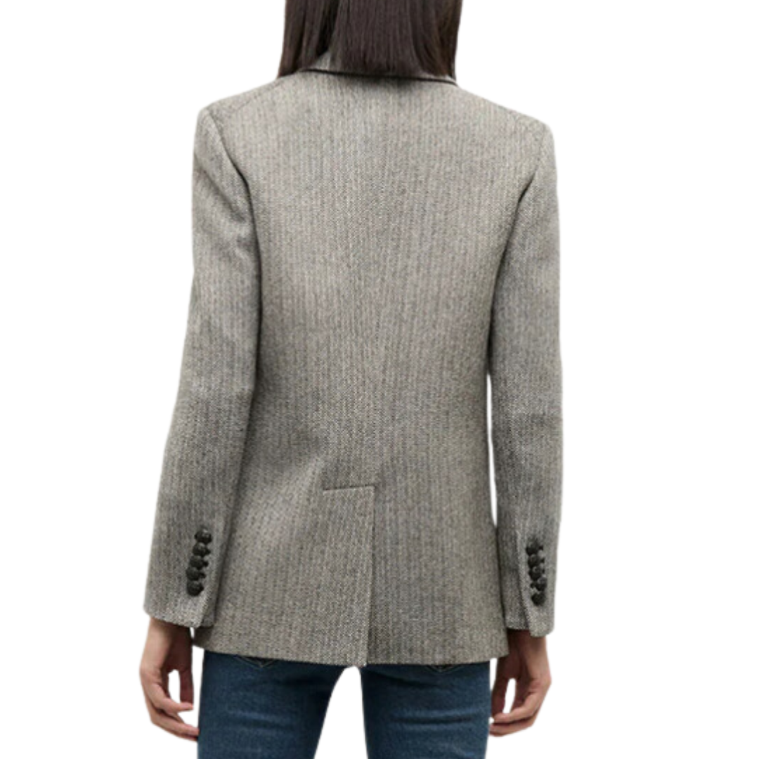 Vega Wool Dickey Jacket in Black/White
