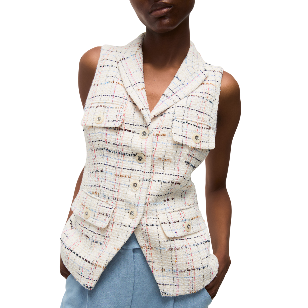 Benny Vest in Off-White Multi