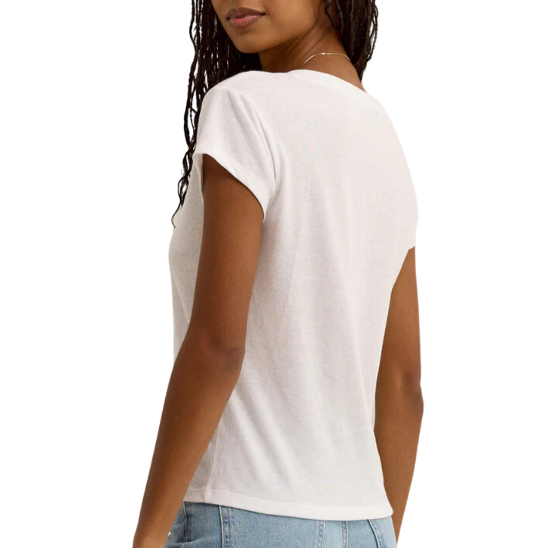 Modern Tri Blend V-Neck Tee in White