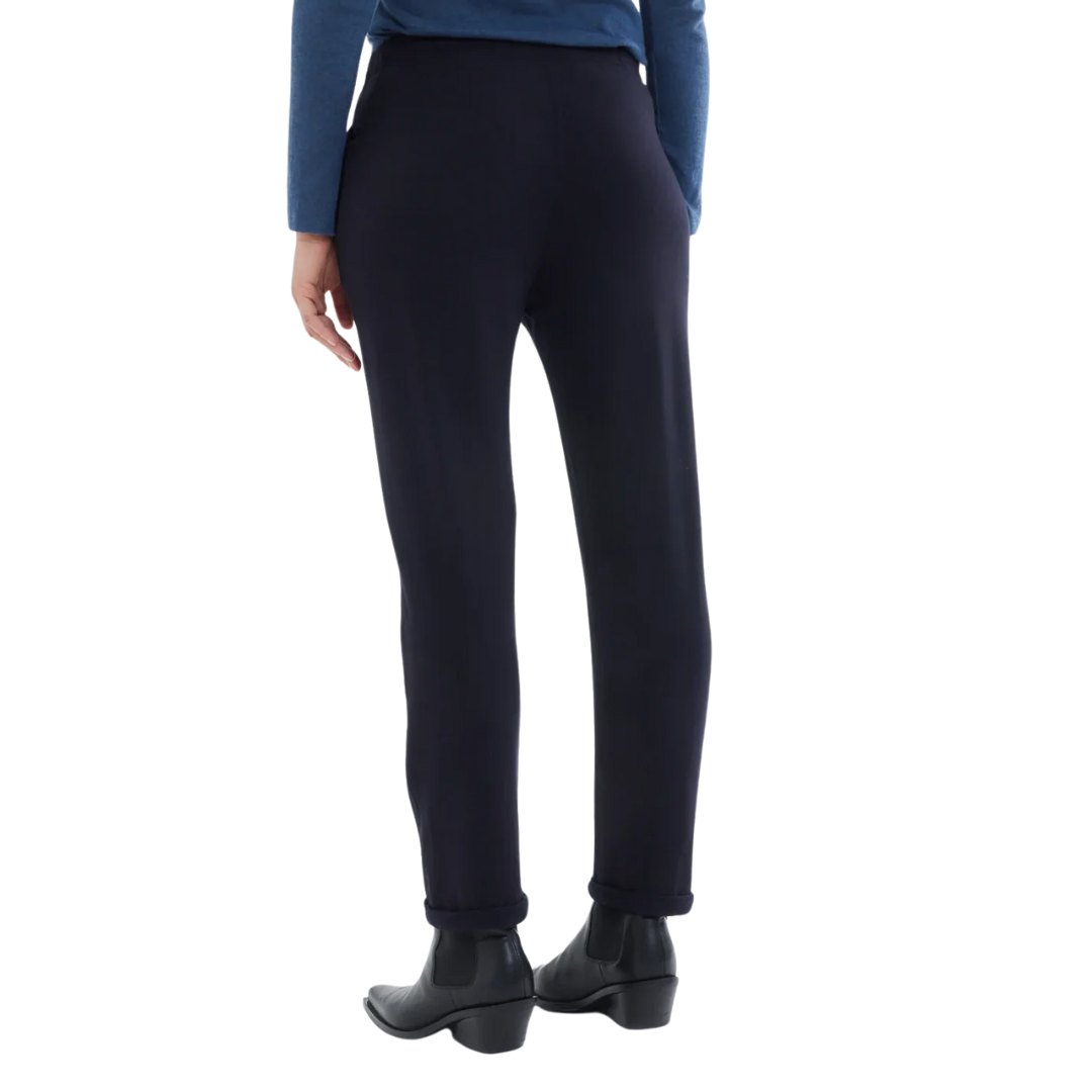 French Terry Drawstring Pant With Cuff in Marine