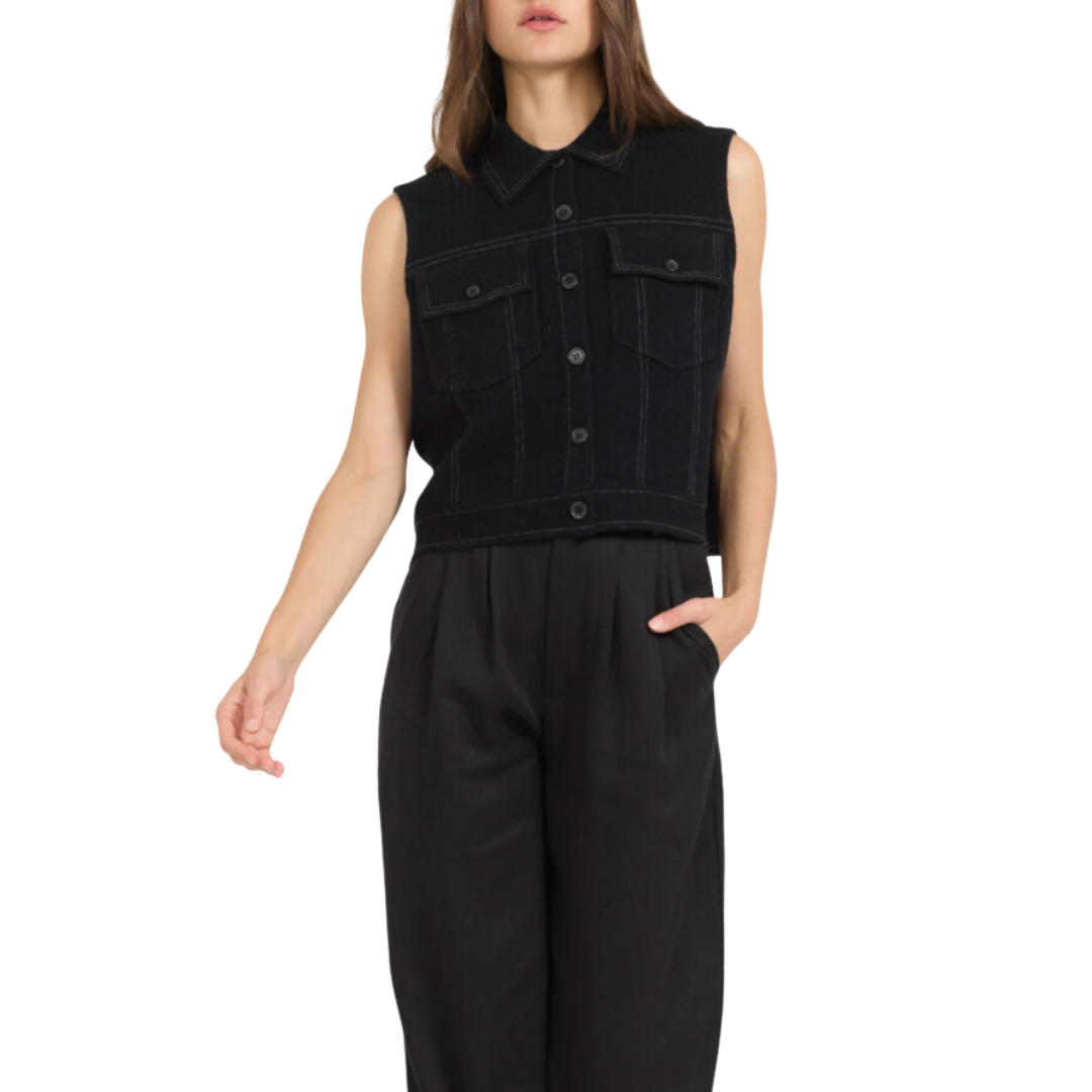 Preston Vest in Black