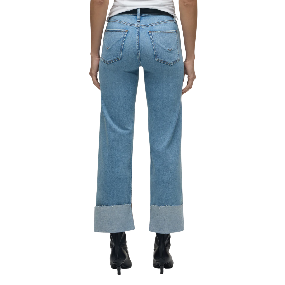 Rosie High-Rise Wide Leg Jean With Cuff in Oak