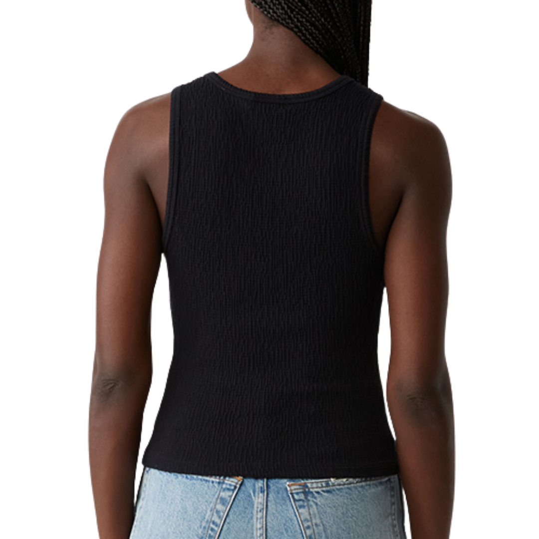 Kira Crinkle Tank in Black