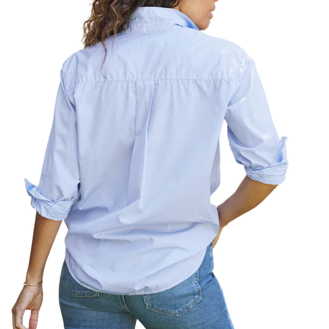 Joedy Boyfriend Button-Up Shirt in Shirting Blue